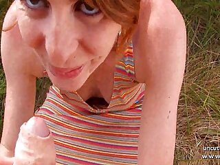 Amateurish french redhead slut ass nailed with cum to mouth outdoor